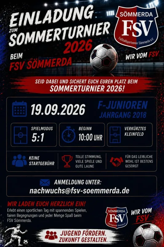 Sommerturnier am 19.09.2026 für die F-Junioren (2018er)