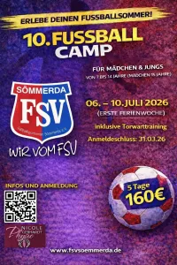 Letzte Möglichkeit zur Anmeldung zum FSV Sommercamp 2026